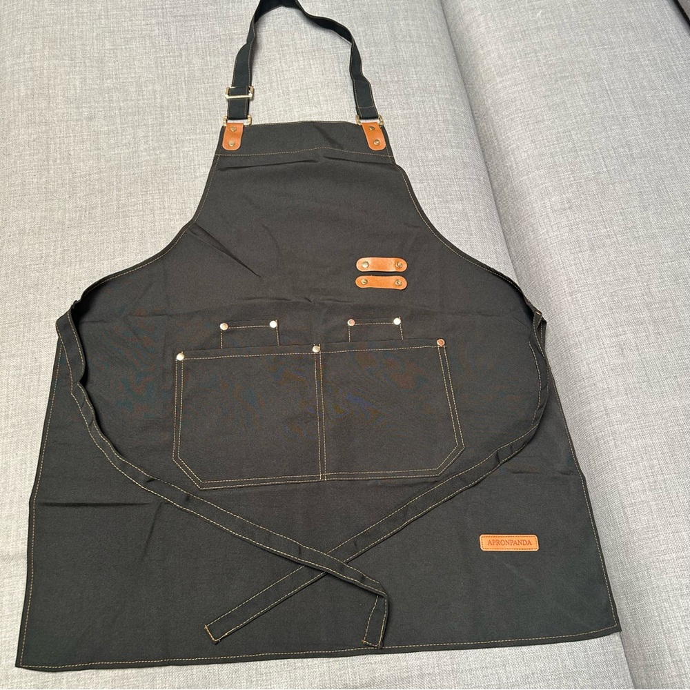 APRON PANDA Heavy-duty Lightweight Spun Poli-Apron Pockets Accents#0901259 - Picture 2 of 13